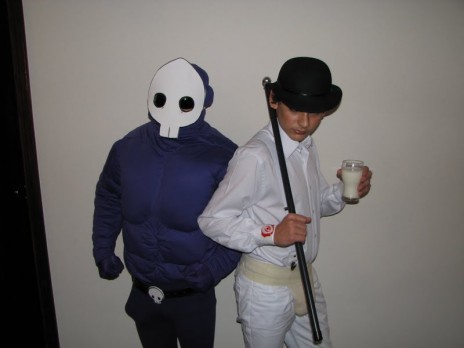 Pic Me as Dad and my friend Leonardo as Alex Delarge